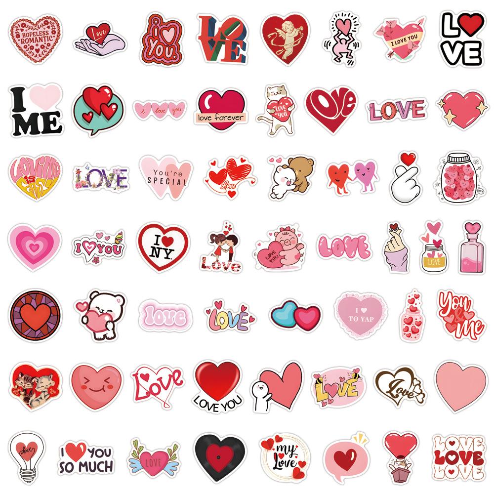 55 LOVE Love Graffiti Stickers Valentine's Day Decorative Scooter Notebook DIY Stickers