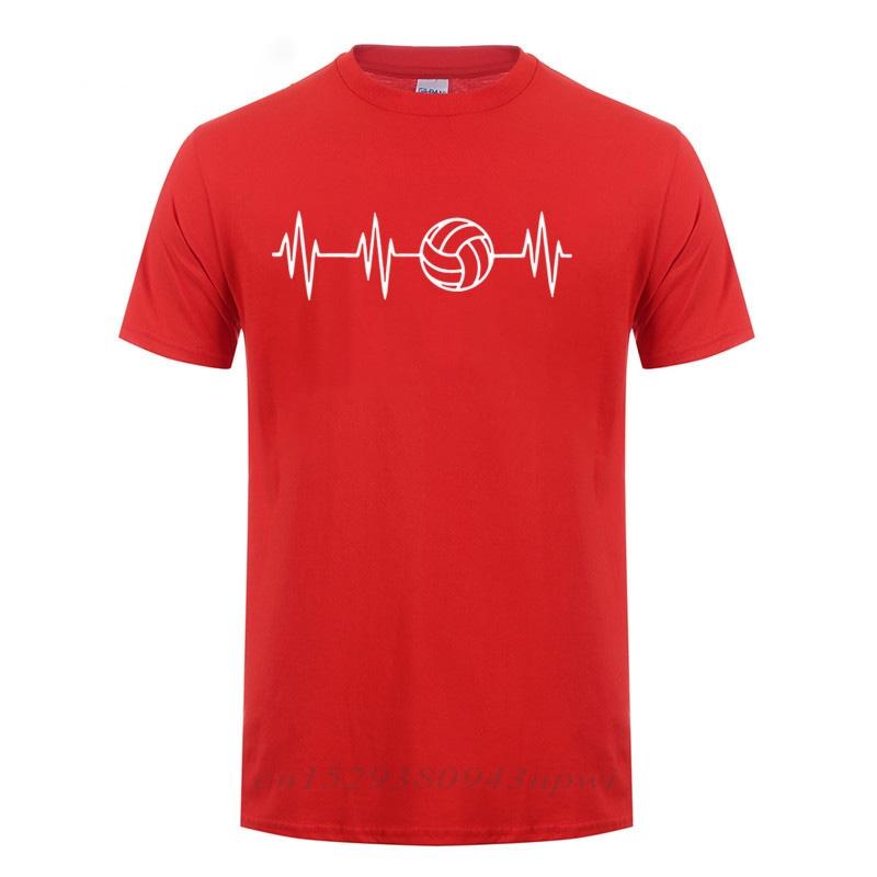 Heartbeat Of Volleyballer Printed T Shirt For Men Male Short Sleeve Summer Tops Tee Casual ONeck Big Size Funny TShirt Tshirt