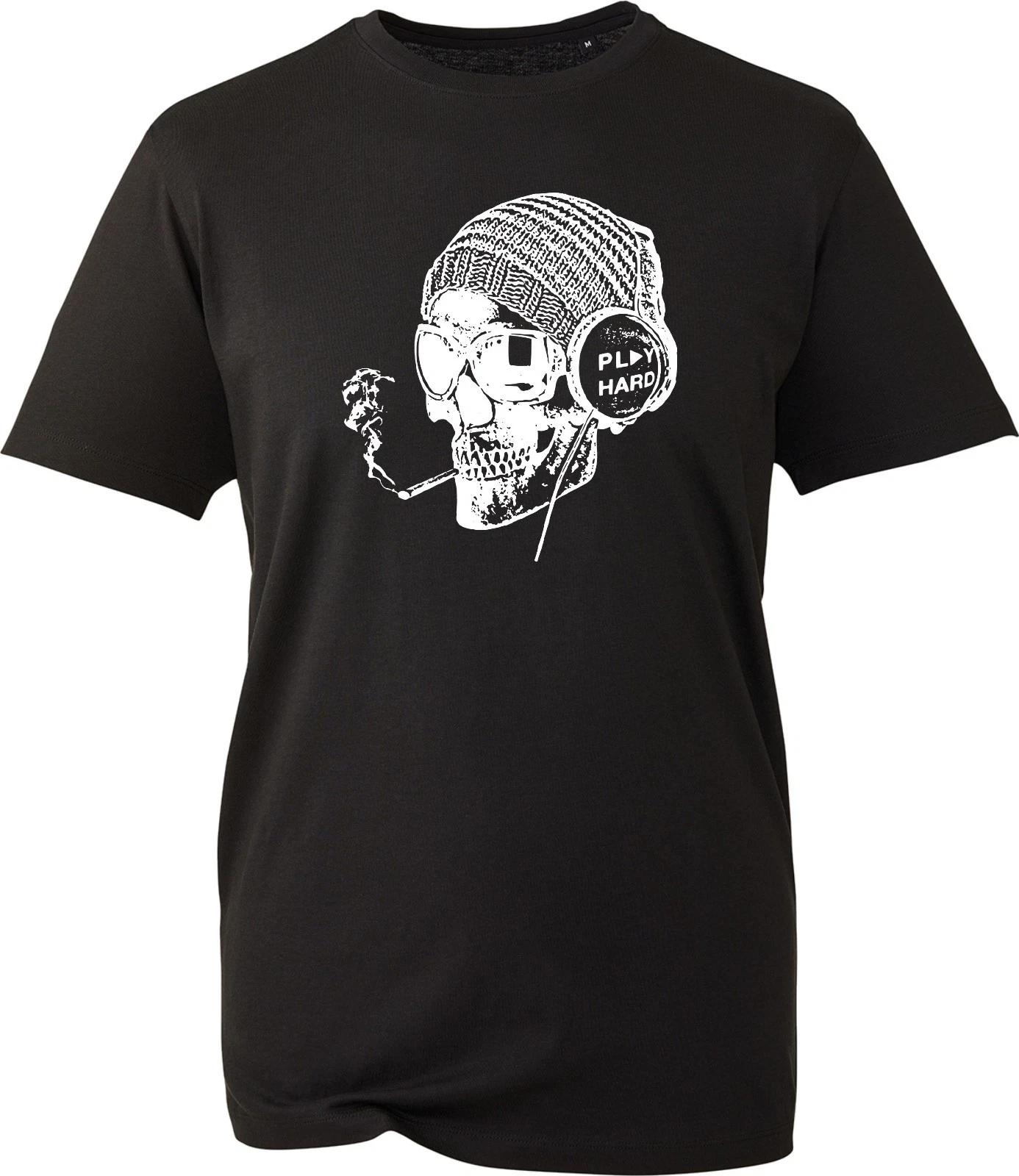 

Play Hard Paisley Skull Men s Fashion T-Shirt Trendy Top Shirt Hispter Swag Tee XL