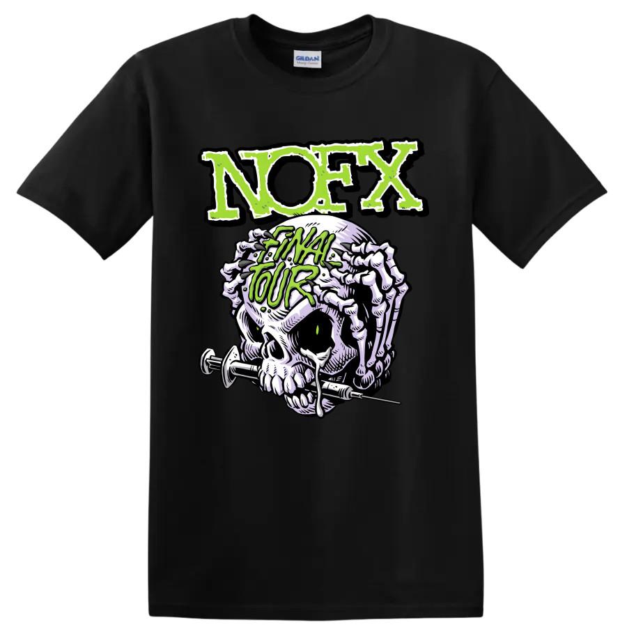 NOFX Punk Rock Skull T Shirt Green Lettering Hardcore Music Tee Gift Design Art