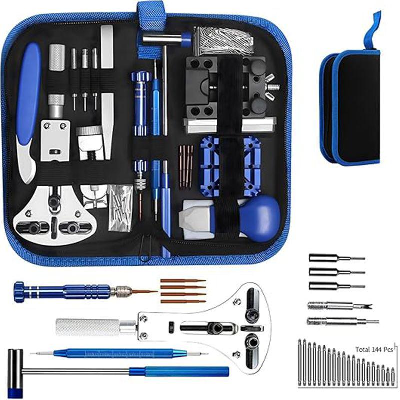 185-Piece Watch Repair Kit: Opener, Disassembly, Battery Replacement Tools Set