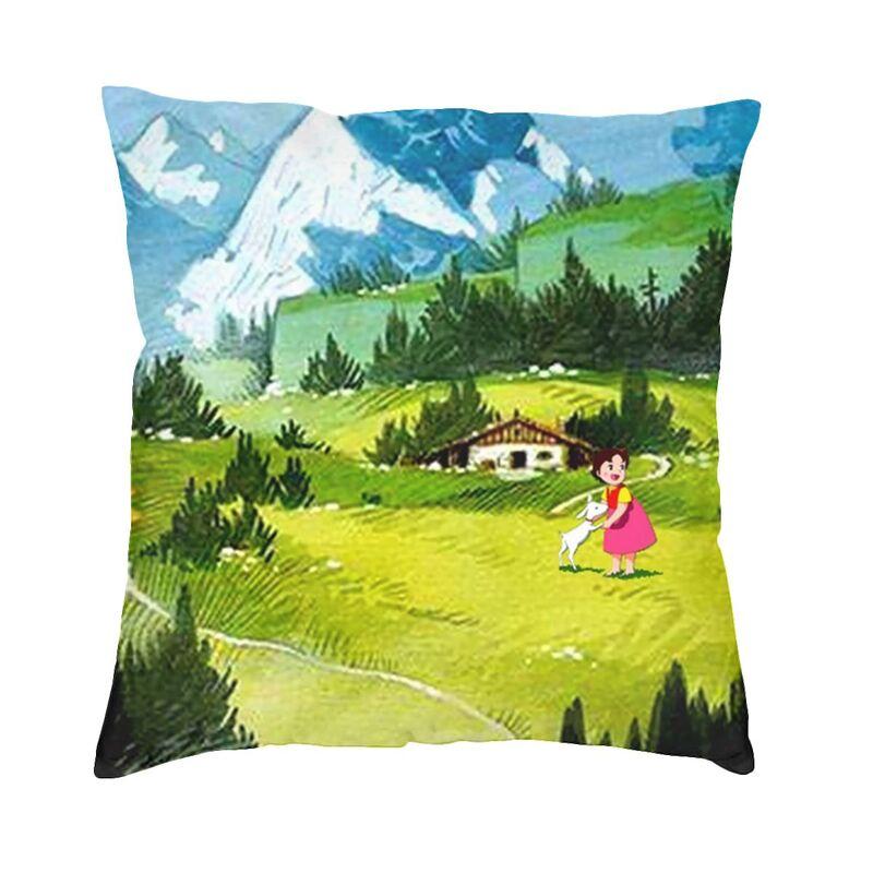 Heidi And Clara Cushion Cover Doublesided 3D Printing Alps Mountain Girl Throw Pillow Case for Sofa Pillowcase Home Decoration