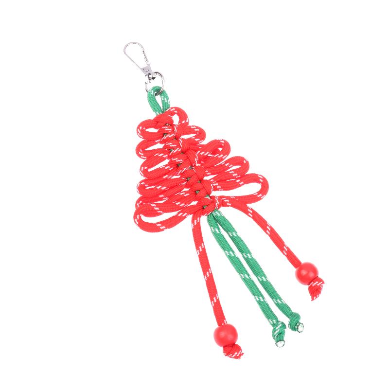 Hand-Woven Christmas Tree Keychain Trendy Creative Braided Rope Keyring  Bag Pendant Hanging Decoration For Xmas Gifts