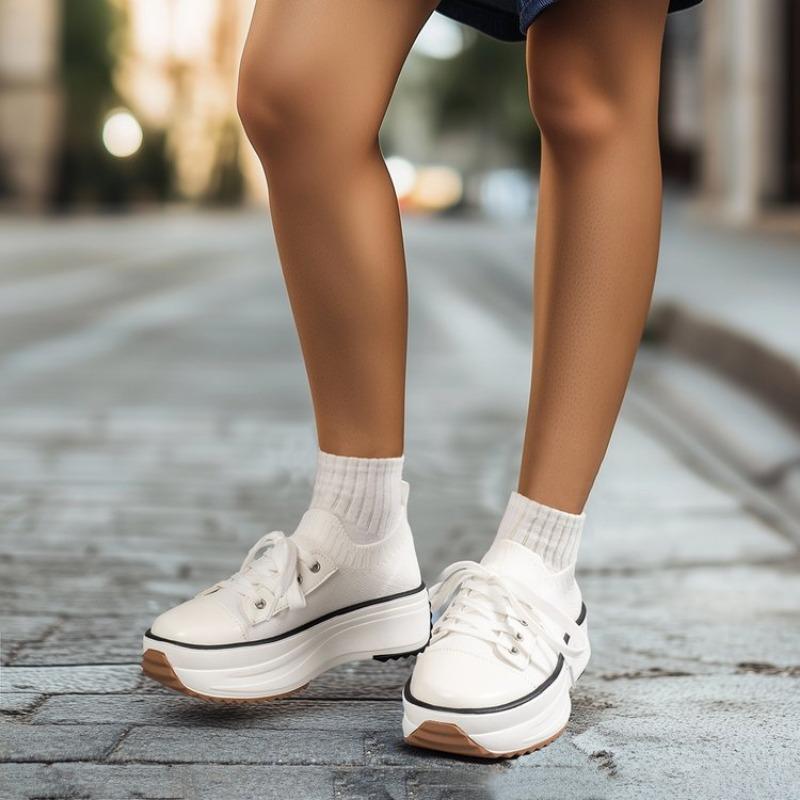 Fashion Summer New Women Fashion Casual Shoes Plus Size 43 Woman Platform  Breathable Sport Shoes Female Lace Up Tennis Sneakers