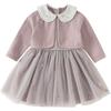 DAVE&BELLA Girls' Faux Two-Piece Princess Sweater Dress