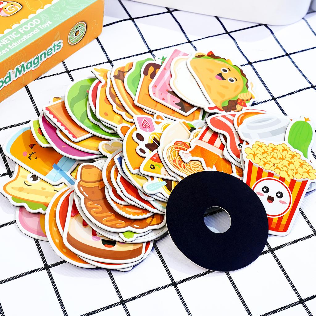 Food Refrigerator Stickers Cute Cartoon Children's Kitchen Home Decoration DIY Fun Food Soft Magnetic Refrigerator Stickers