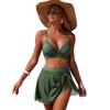 2026 new split swimsuit women's European and American sexy mesh high-waisted bikini swimsuit