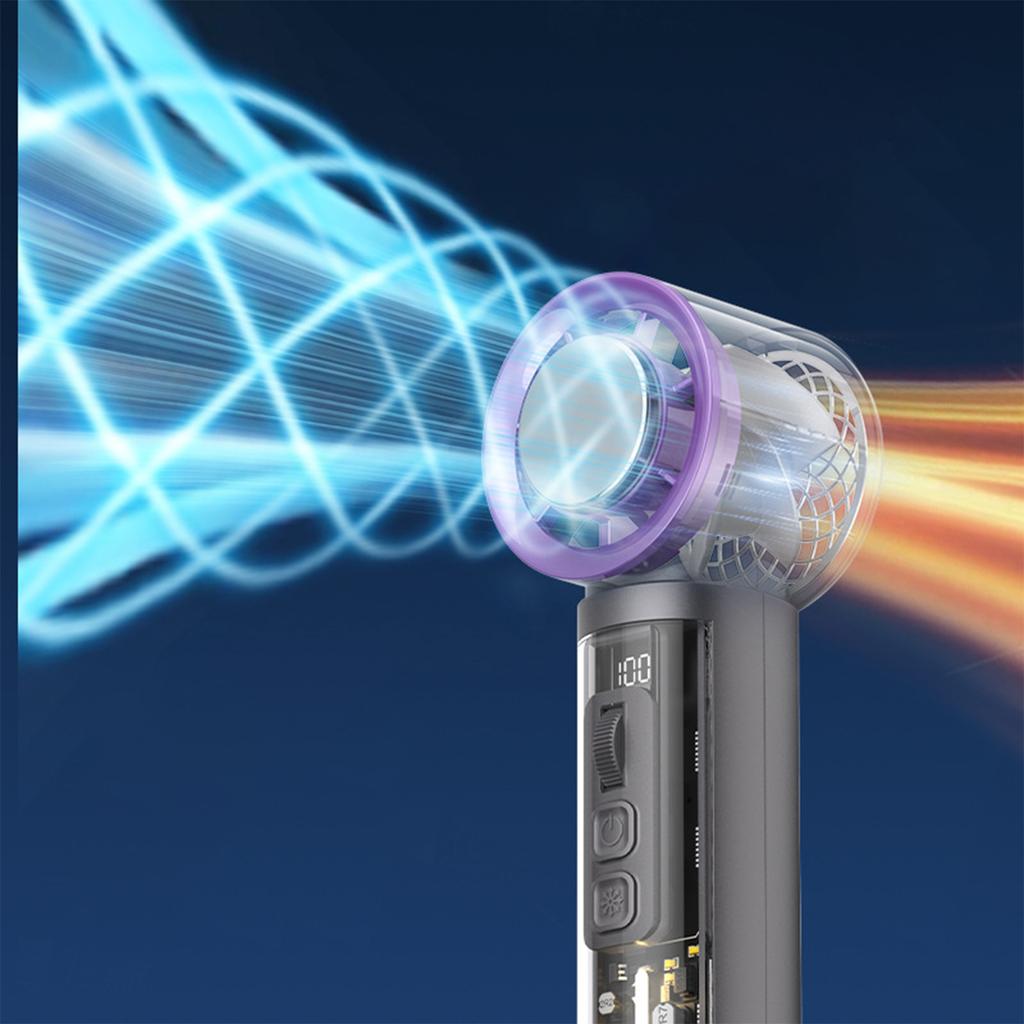 Mini Portable USB Rechargeable Handheld Turbo Fan with Ice Cooling Function and High Speed Turbine Fan for Home and Travel Use