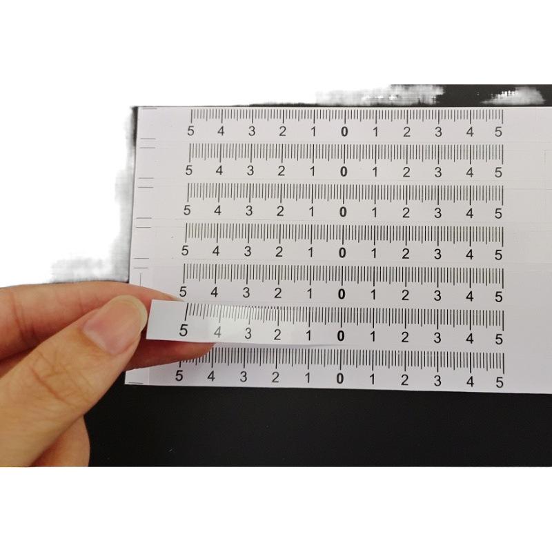 Waterproof Self-Adhesive Scale Ruler Sticker - Midpoint Measurement Marker.