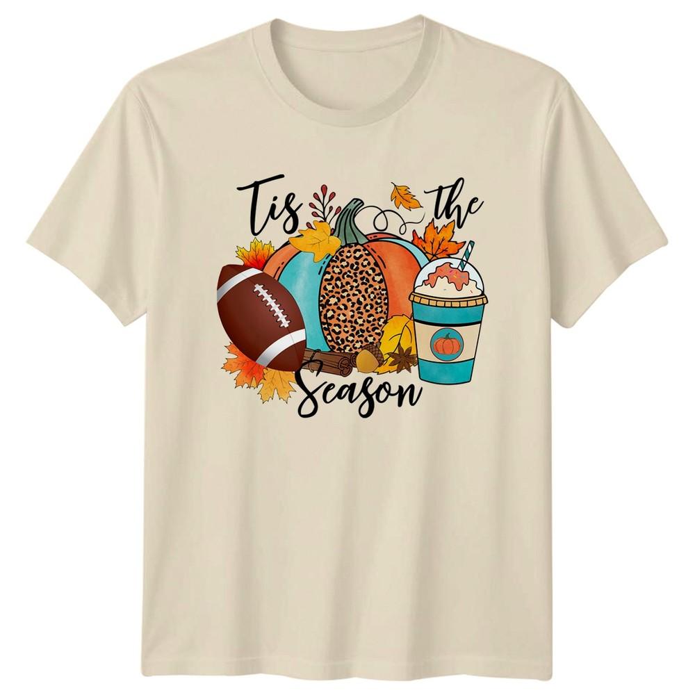 Tis The Season Unisexs TShirt Leopard Print Pumpkin Spice Autumn