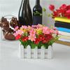 1 Bouquet Artificial Flowers Wooden Fence Garden DIY Stage Party Stage Decor Christmas Ornament
