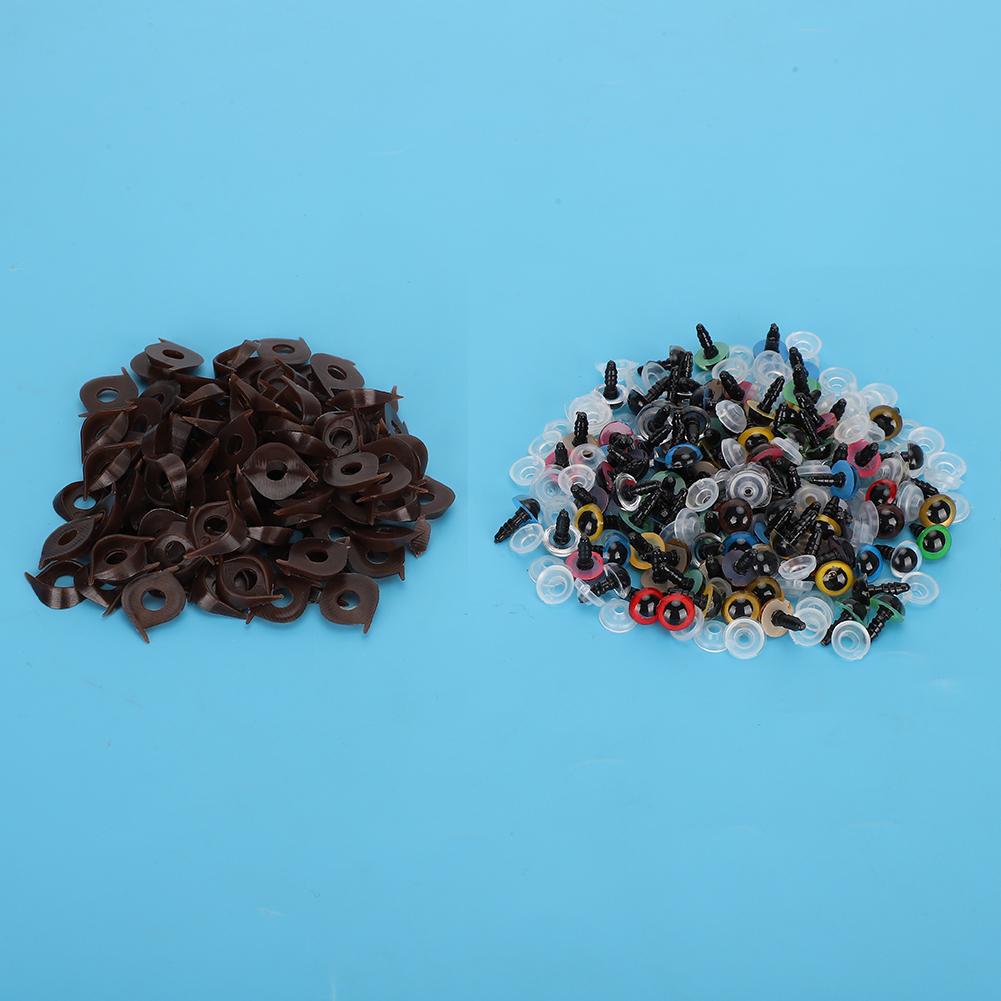 Mix Color Plastic Safety Eyes with Washer Accessories for DIY Crafts Teddy Bear Animal Dolls Puppet