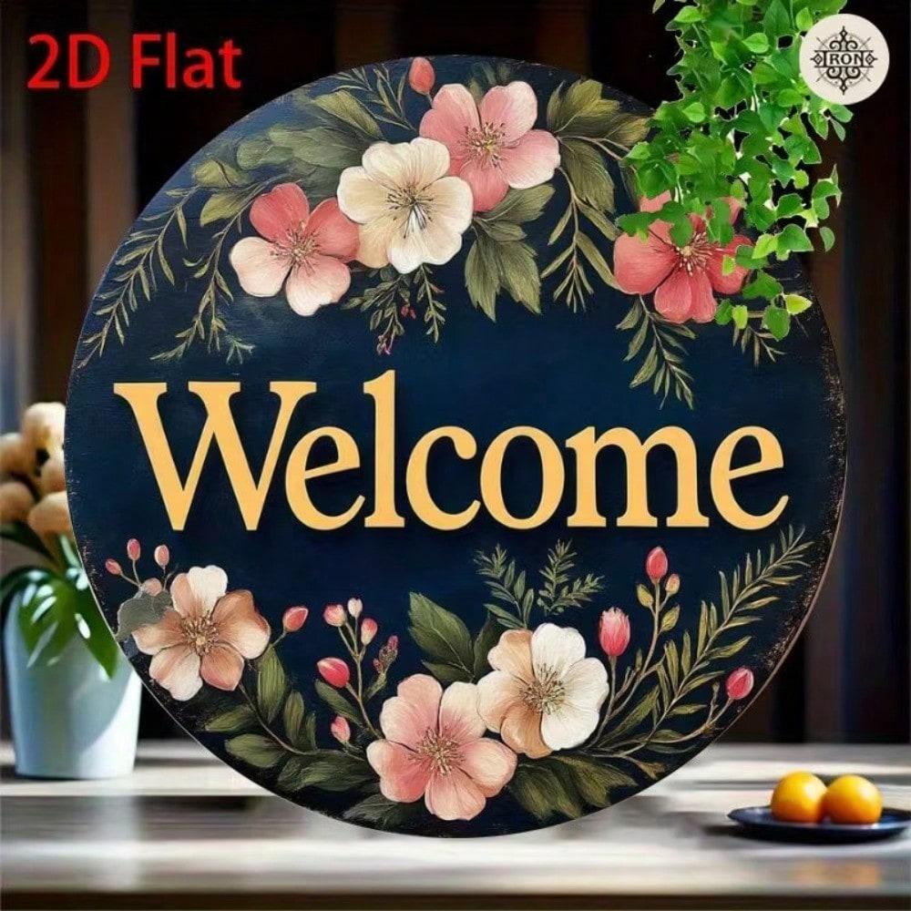 Vintage Floral Wall Art Decor, Romantic Flower Metal Tin Sign For Living Room Home Wedding Cafe