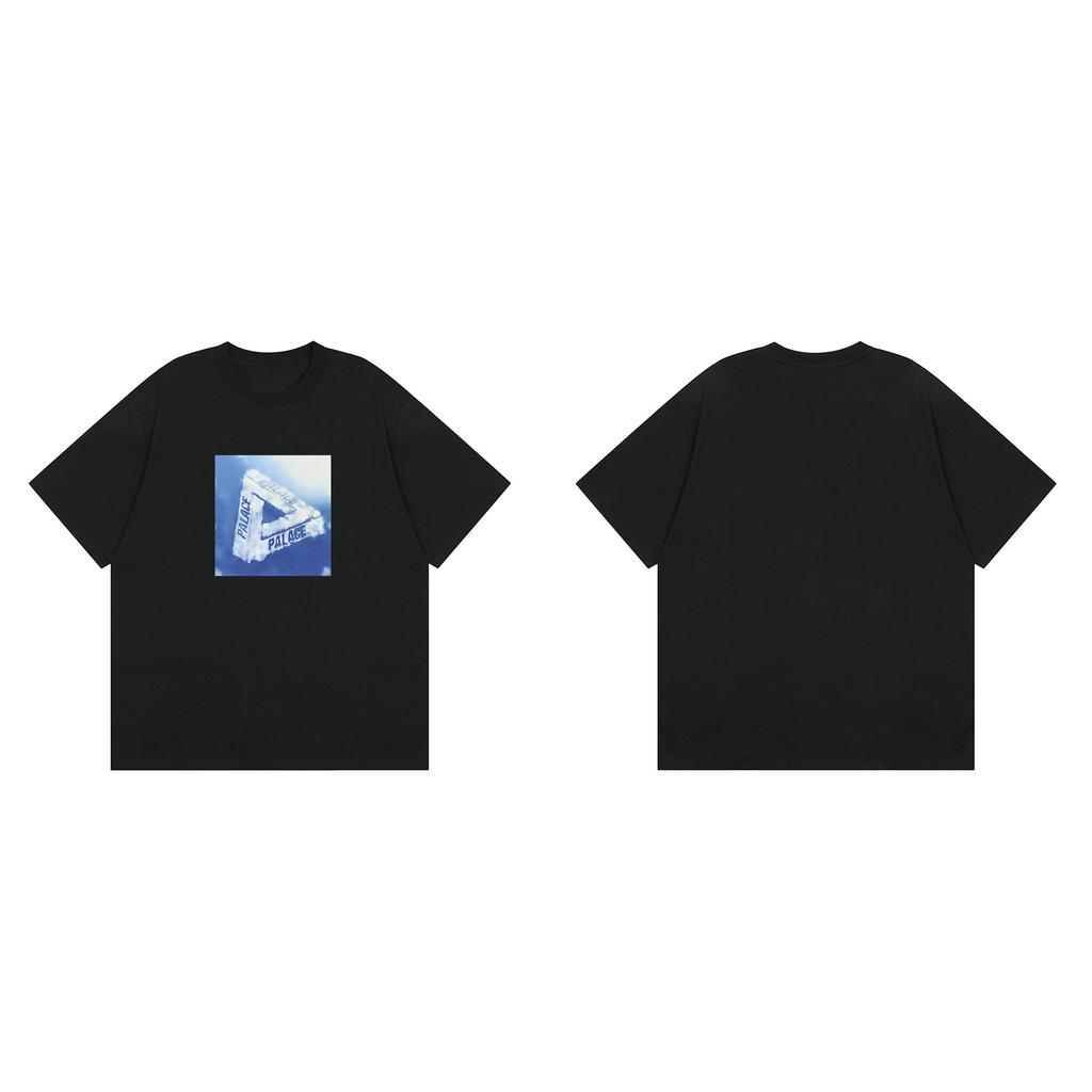 Trendige Marke PALACE Unterwasser-Dreieck-LOGO aufgedrucktes Herren- und Damen-Streetwear Hip Hop lockeres lässiges Sommer-Kurzarm-T-Shirt t