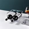 Wine Organizer Stackable Plastic Transparent Water Bear Bottle Holder Rack for Home Display 2 Bottles Transparent