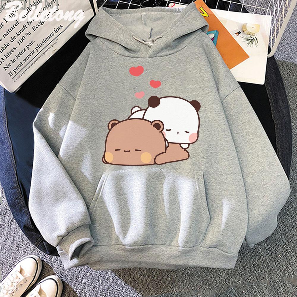 Panda Bear Bubu Dudu Cartoon Hoodie Sleep Cute Printed Clothes for Teens Loose Sweatshirt Spring Pocket
