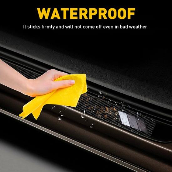 Car Auto Door Sill Stickers Decal Protector White Gray Dark Tri-Color Decor EOA