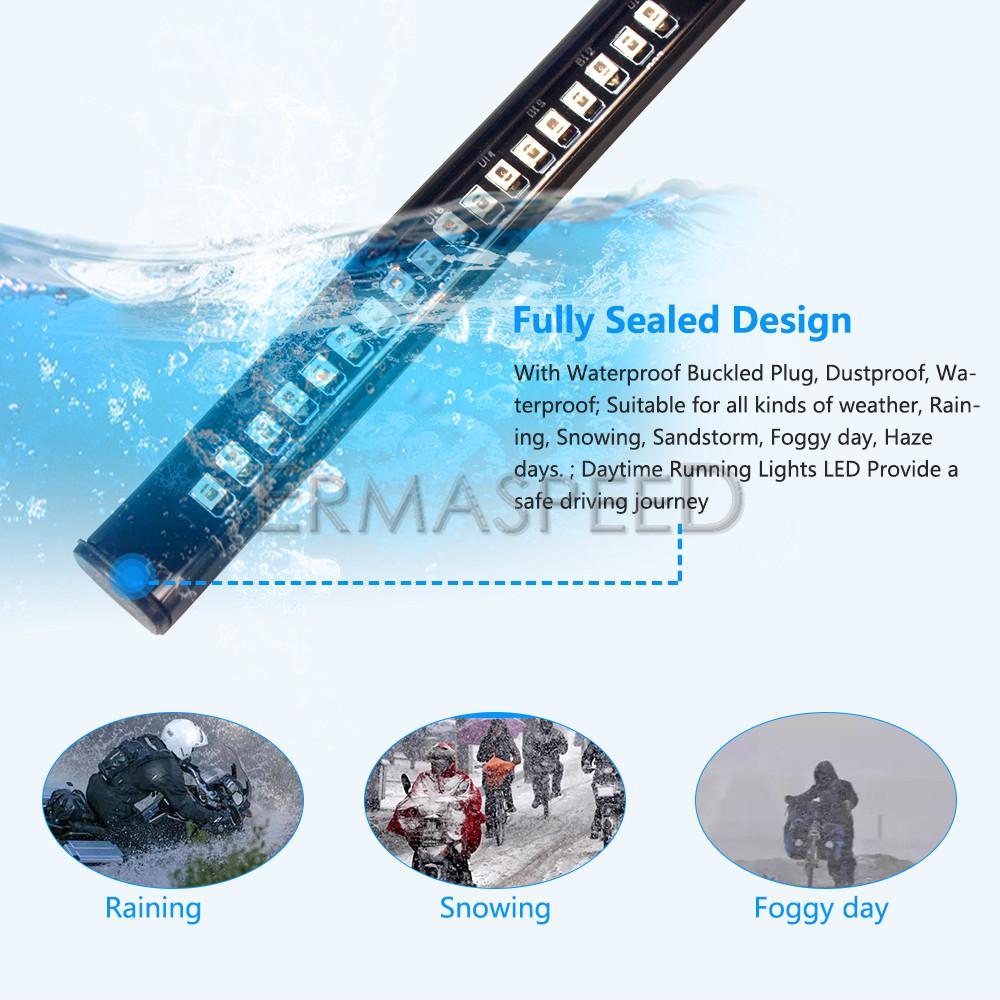 2 Buah Lampu Pelat Lisensi Lampu Rem Ekor Sepeda Motor Sinyal Belok Bilah LED Fleksibel Universal Untuk Sepeda Motor Moto Sepeda Motor