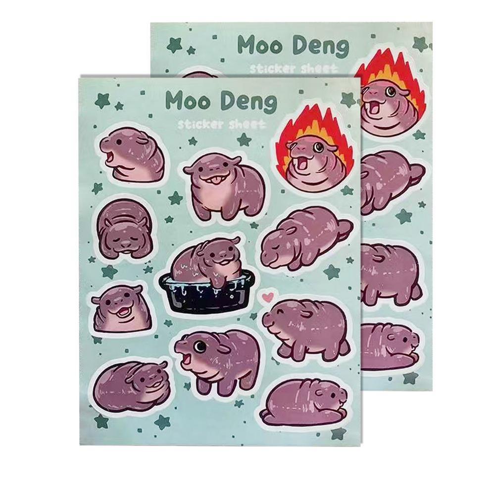 

Наклейка Му Дэн Наклейки Бегемот Водонепроницаемый Пастер для Скрапбукинга Ретро Наклейки Бегемот Игрушки 2pcs