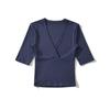 Elegante Camiseta Cruzada en V con Ceñido a la Cintura para Mujer - Capa Base de Manga Corta para Verano