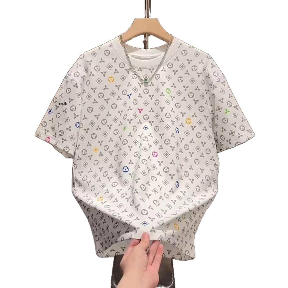 2025 Summer Trendy Men's Casual Loose Round Neck Full Print Short Sleeve T-Shirt