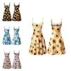 Fuerfits Women's Casual Beach Summer Sleeveless Adjustable Strappy Floral Dress With Premium Quality Comfort