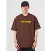 Wassup Heods Chinese Fad Summer Basic Print Short Sleeve T-shirt Men's and Women's Casual Half Sleeve Brown Couple Wear