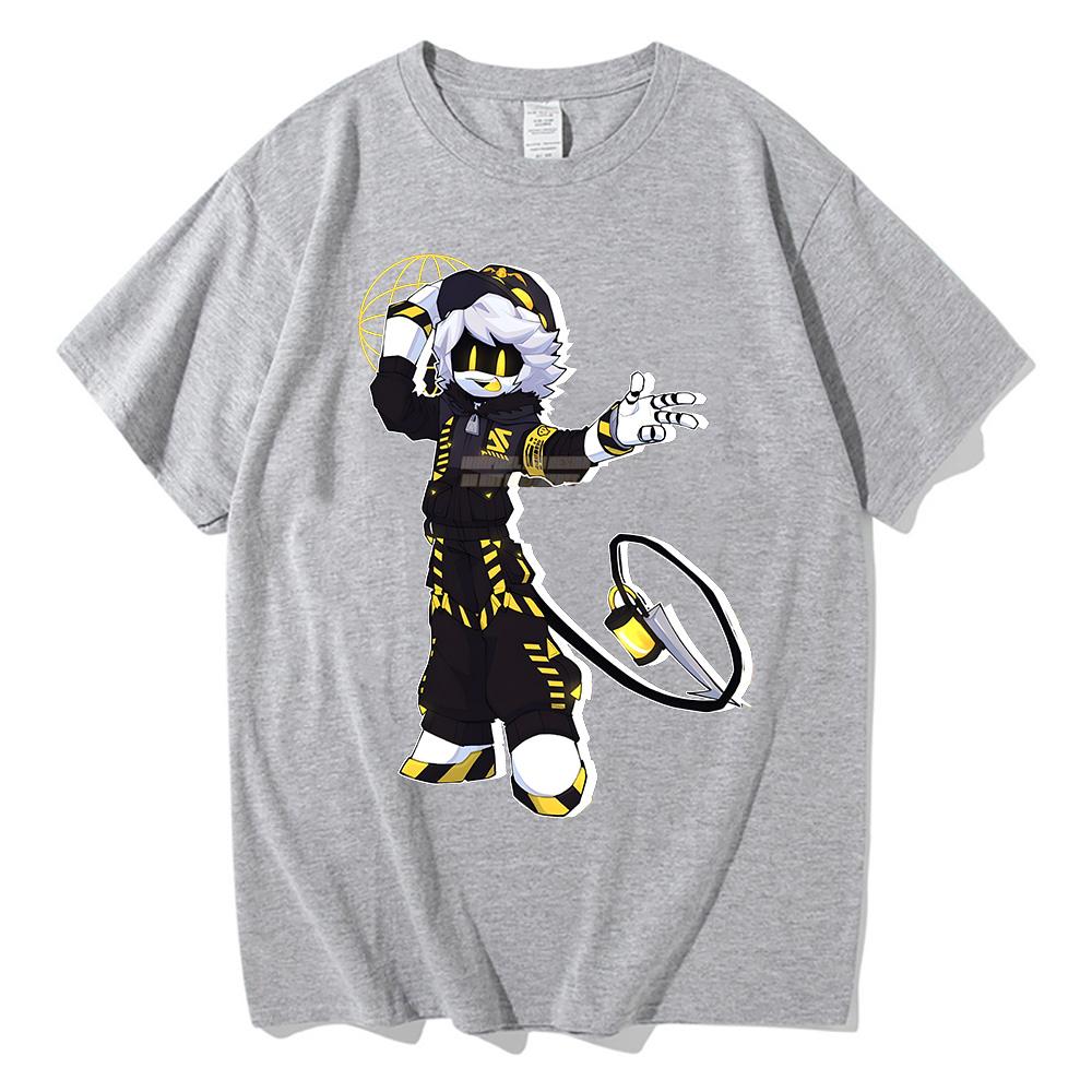 

Летнее Аниме Murder Drones Футболки с Принтом Уличная Одежда Мужская Женская Мода Футболка с Коротким Рукавом Хлопковые Футболки Топы Одежда L серый