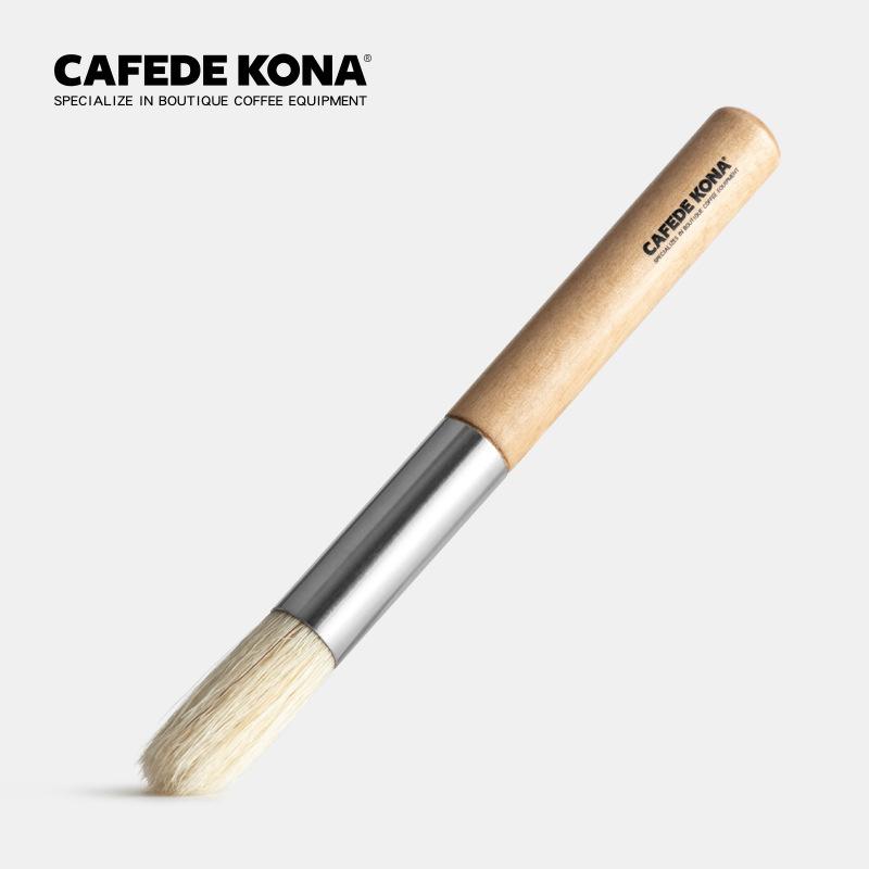 CAFEDE KONA Wooden Handle Cleaning Brush Grinder Cleaning Brush Cafe Bar Household Coffee Brush