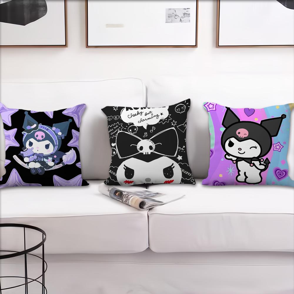 K-Kuromi Cute Cushion Cover For Pillow Printing Sofa Decoration Home Car Room Coffee Shop Office Nordic Simplicity