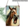 2D Flat, Funny Shocked Horse Aluminum Sign - Retro Humorous Animal Wall Decor Man Cave, Garage, Bar Decor, Farmhouse Decor, Ranch Decor, Funny Home