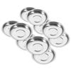 10 Pcs Sauce Dish Stainless Steel Dipping Bowls Round Metal Plates Food Flavor Seasoning Dishes Small Gear Serving Plates