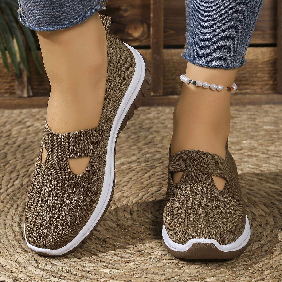 

Жіноче взуття Сліпони Плоскі туфлі Дихаючі В язані Повсякденні туфлі Зручне взуття на весну 43 темно-коричневого кольору