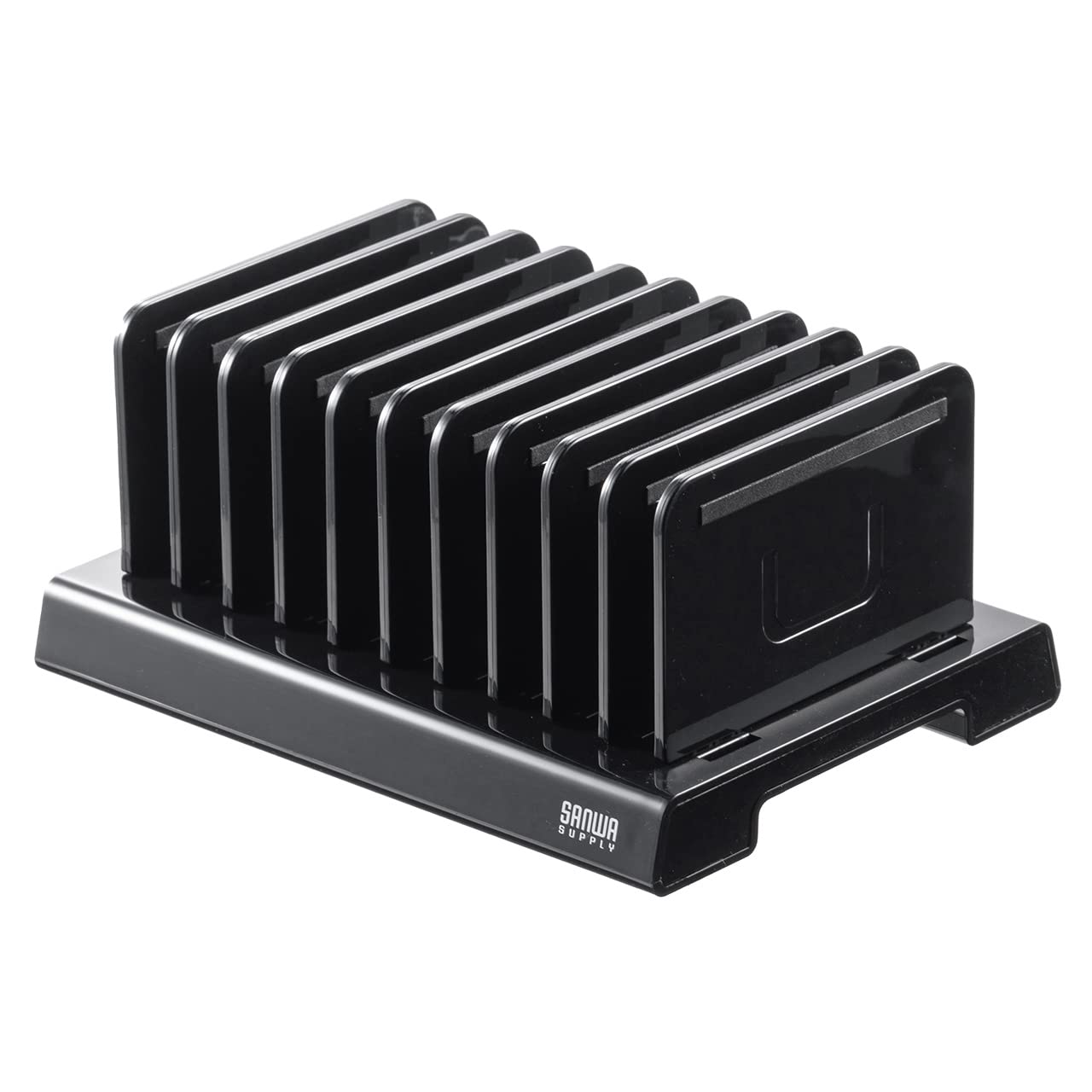 

Sanwa Direct Smartphone/Tablet Stand, Holds 10 Devices, Connectable, Black, 200-STN072BK