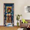 1 Stück Weihnachtsdekoration Türaufkleber mit süßem Golden Retriever Muster Feiertagsaufkleber, Heimfensterglas Dekoration