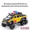 La scară 1/28 Ford Raptor F150 6X6 Pickup Truck Model de mașină de jucărie turnată sub presiune, Vehicul de jucărie cu sunet și lumină pentru copii mici, colecție de cadouri