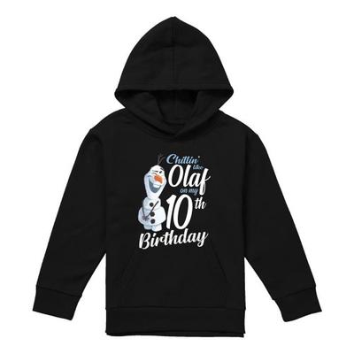 Childrens/Kids Chillin Like Olaf Heather 10th Birthday Pullover Hoodie