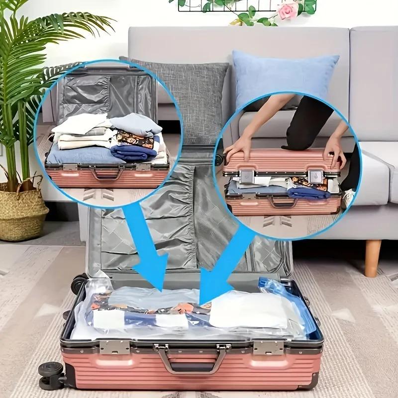 Space Saving Thickened Vacuum Seal Compression Bags Foldable Moisture Proof Storage Organizers For Household Clothes And Quilts