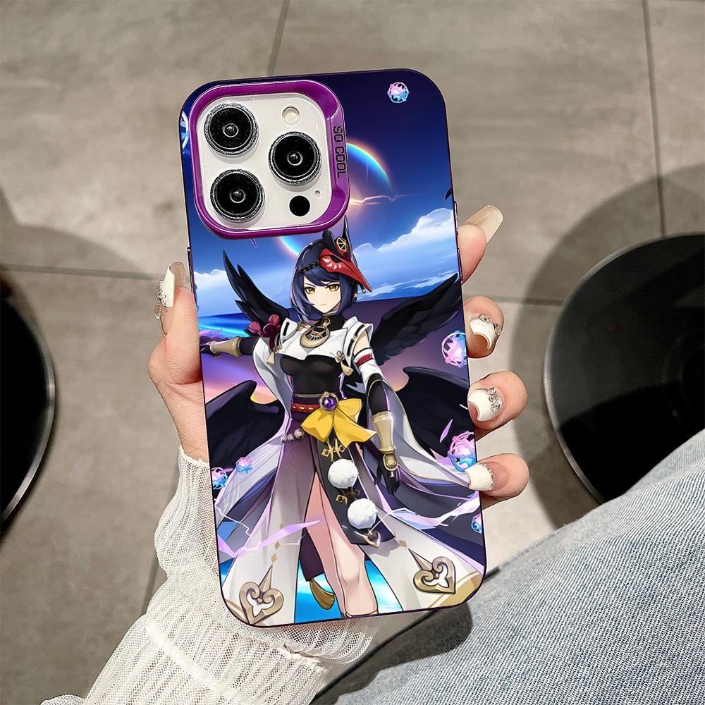 Spiel GI Kujou Sara Handyhülle für iPhone 17 16 15 14 13 12 11 X XR XS 8 7 Air Pro Max Plus Lila Transluzente Hülle