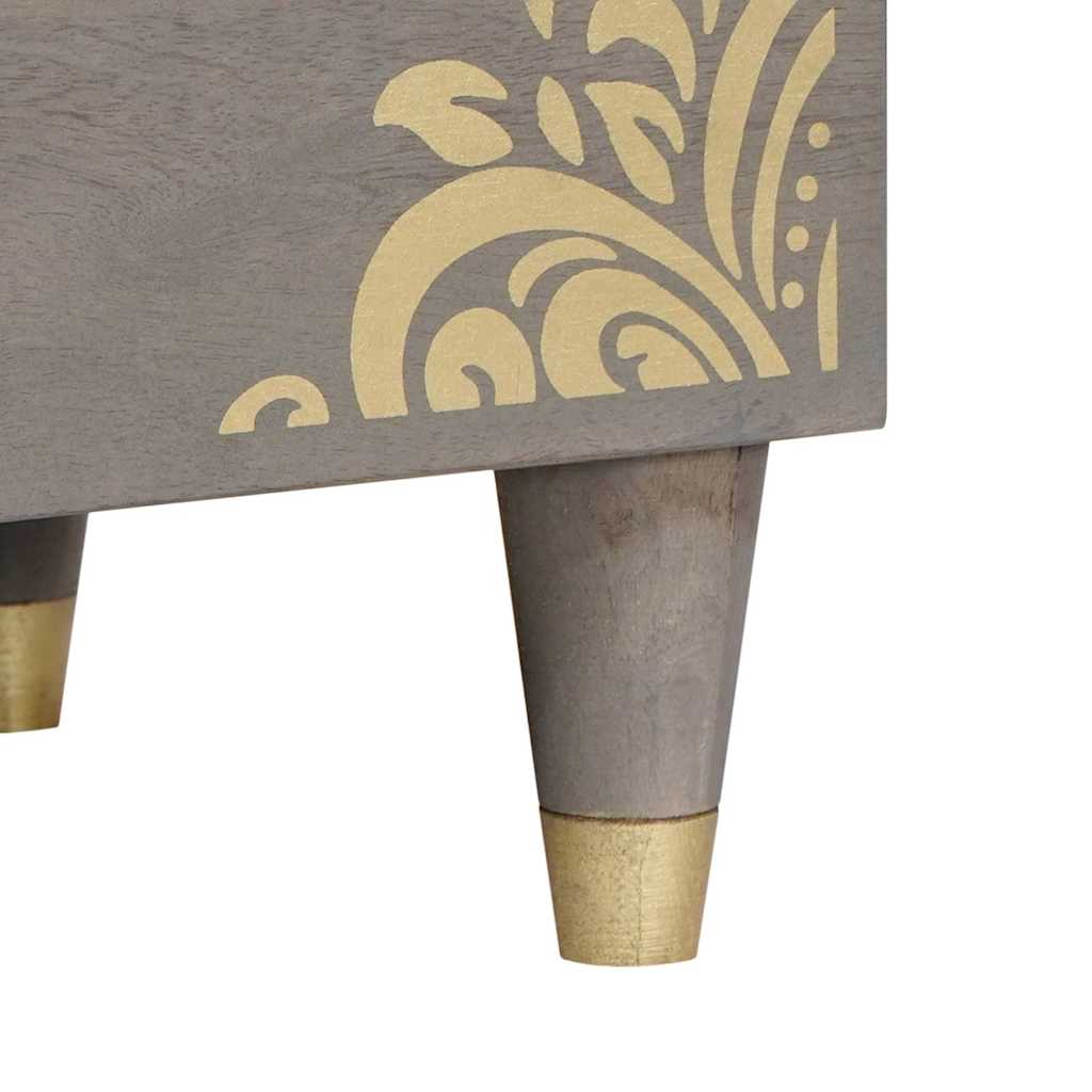 TV Cabinet with Drawers Gray 80 x 33 x 46 cm Solid Mango Wood