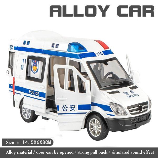 New 1:32 Simulation Ambulance Model Alloy Pull Back Sound and Light Die-casting Car Toy Special Vehicle Children's Toy Gift