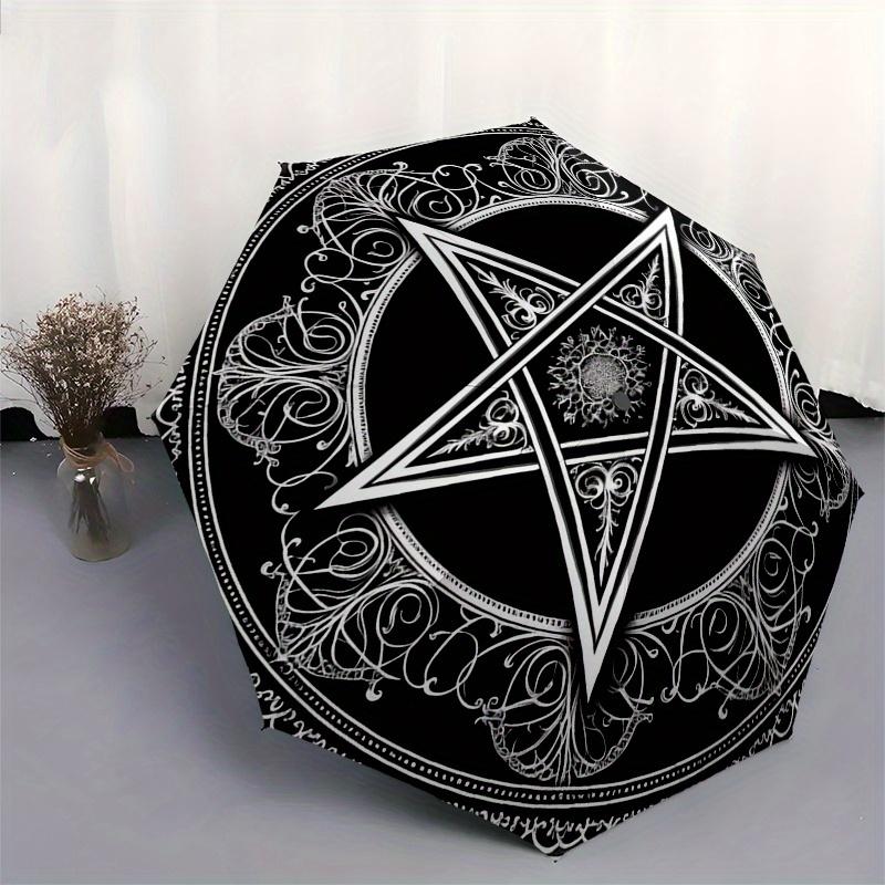 Black and White Pentagram Symbol Wall Art Decor Umbrella, Christmas Gift Y361