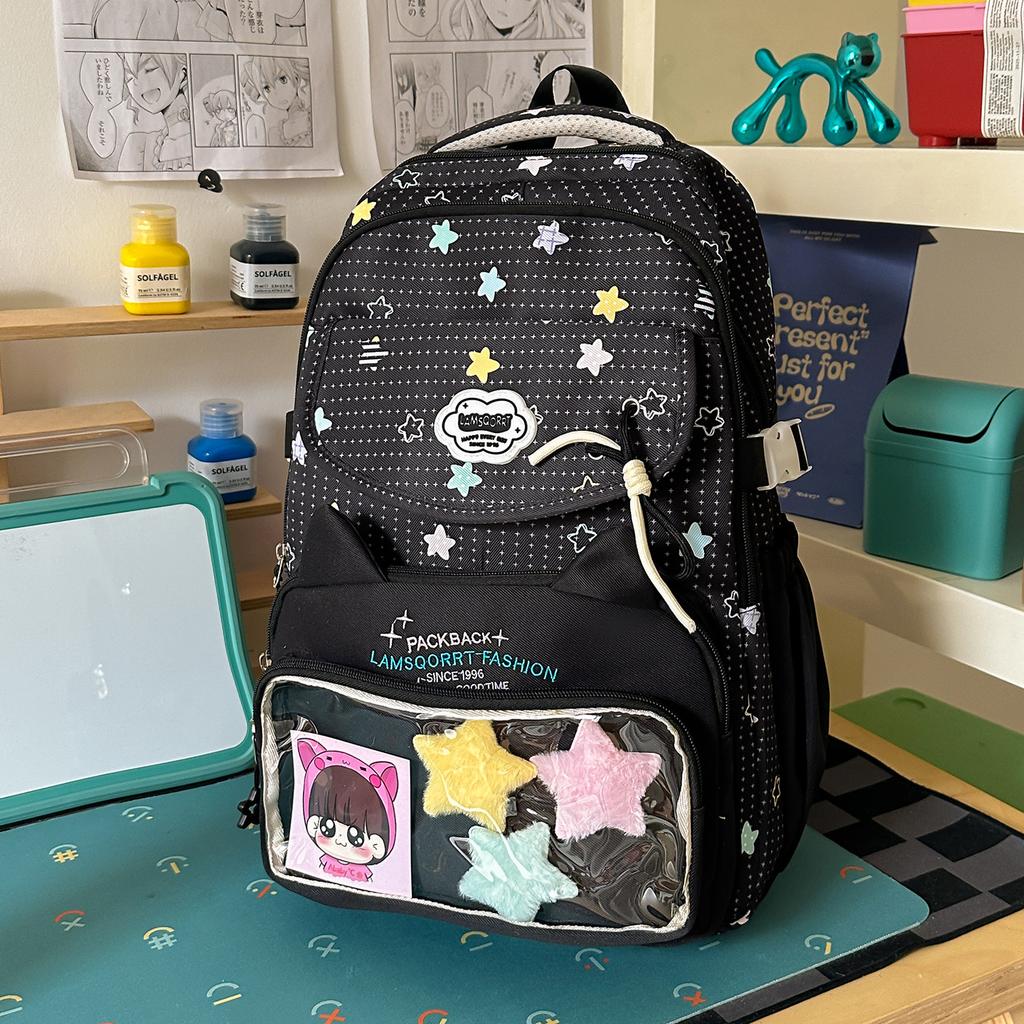 Schoolbag Japanese ins new schoolbag high value fresh sweet pain bag middle school student backpack light large capacity backpack