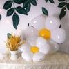 Colorful Macaron Daisy Wedding Dessert Table Decoration Set with Balloon and Flower Garland