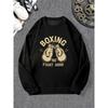 Men's BOXING 1982 FIGHT HARD Graphic Crewneck Sweatshirt