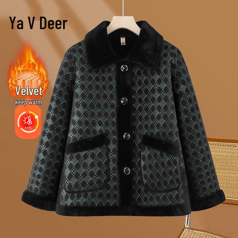 

Yalu Women s Plaid Fleece-Lined Winter Jacket 4XL