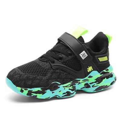 28-40 Children's Plus Size Fashionable Thick Sole Fly Woven Camouflage Running Shoes Sports and Casual Shoes