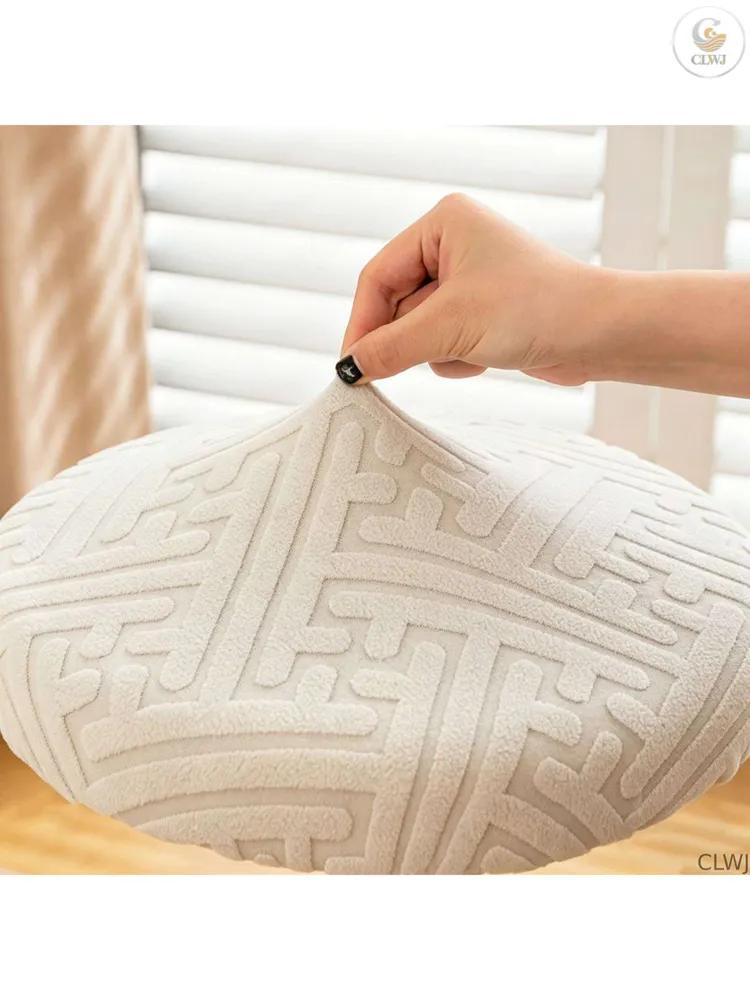 Stool furniture cover 30x36 cm geometric cream