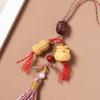 Rosewood & Sandalwood Gourd Pendant Keychain with Agarwood for DIY Jewelry