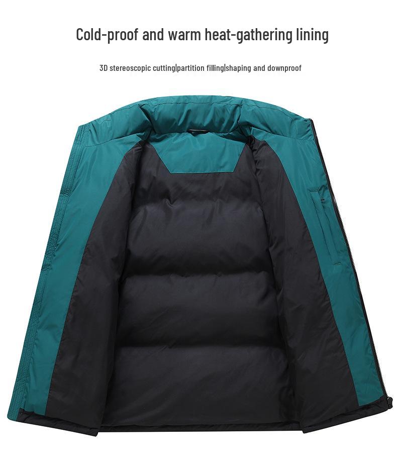 Unisex Winter Windproof Jacket - 90% White Duck Down, Thickened & Warm, Trendy National Standard Design